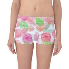 Roses-50 Reversible Boyleg Bikini Bottoms by nateshop