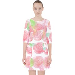 Roses-50 Quarter Sleeve Pocket Dress