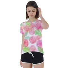 Roses-50 Short Sleeve Open Back Tee by nateshop