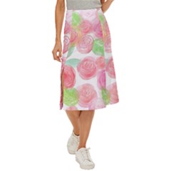 Roses-50 Midi Panel Skirt by nateshop