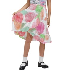 Roses-50 Kids  Ruffle Flared Wrap Midi Skirt