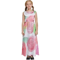 Roses-50 Kids  Satin Sleeveless Maxi Dress by nateshop