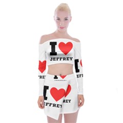 I Love Jeffrey Off Shoulder Top With Mini Skirt Set by ilovewhateva