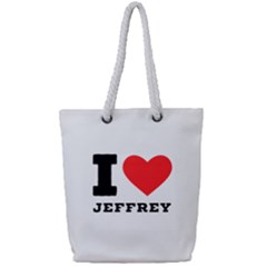 I Love Jeffrey Full Print Rope Handle Tote (small)