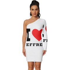 I Love Jeffrey Long Sleeve One Shoulder Mini Dress by ilovewhateva