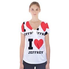 I Love Jeffrey Short Sleeve Front Detail Top by ilovewhateva