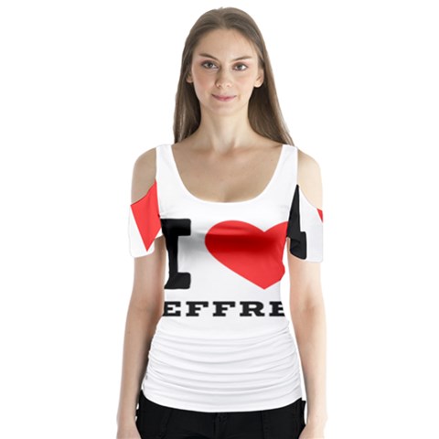 I Love Jeffrey Butterfly Sleeve Cutout Tee  by ilovewhateva