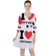 I Love Jeffrey Quarter Sleeve Ruffle Waist Dress by ilovewhateva