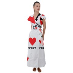 I Love Jeffrey Flutter Sleeve Maxi Dress by ilovewhateva