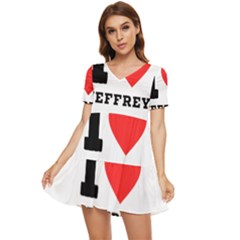 I Love Jeffrey Tiered Short Sleeve Babydoll Dress by ilovewhateva