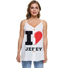 I Love Jeffrey Casual Spaghetti Strap Chiffon Top by ilovewhateva