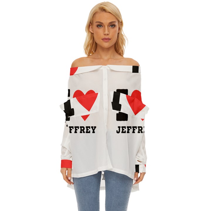 I love jeffrey Off Shoulder Chiffon Pocket Shirt