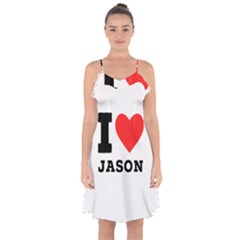 I Love Jason Ruffle Detail Chiffon Dress by ilovewhateva