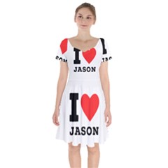 I Love Jason Short Sleeve Bardot Dress by ilovewhateva