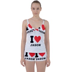 I Love Jason Tie Front Two Piece Tankini by ilovewhateva