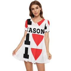 I Love Jason Tiered Short Sleeve Babydoll Dress by ilovewhateva