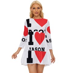 I Love Jason Long Sleeve Babydoll Dress by ilovewhateva