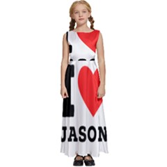 I Love Jason Kids  Satin Sleeveless Maxi Dress by ilovewhateva