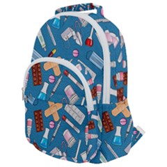 Medicine Pattern Rounded Multi Pocket Backpack by SychEva