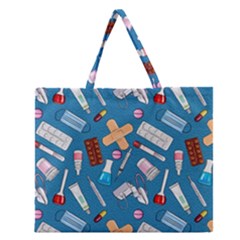 Medicine Pattern Zipper Large Tote Bag by SychEva