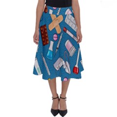 Medicine Pattern Perfect Length Midi Skirt by SychEva