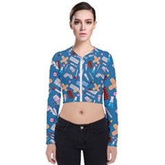 Medicine Pattern Long Sleeve Zip Up Bomber Jacket by SychEva