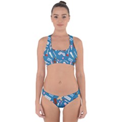 Medicine Pattern Cross Back Hipster Bikini Set by SychEva