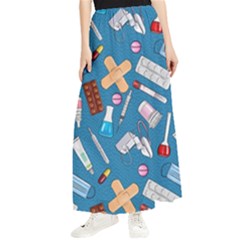 Medicine Pattern Maxi Chiffon Skirt by SychEva