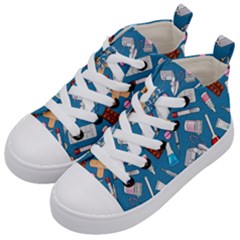 Medicine Pattern Kids  Mid-top Canvas Sneakers by SychEva