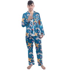 Medicine Pattern Men s Long Sleeve Satin Pajamas Set by SychEva