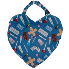 Medicine Pattern Giant Heart Shaped Tote by SychEva