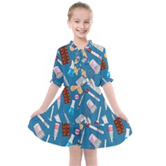 Medicine Pattern Kids  All Frills Chiffon Dress by SychEva