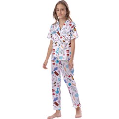 Medical Kids  Satin Short Sleeve Pajamas Set by SychEva