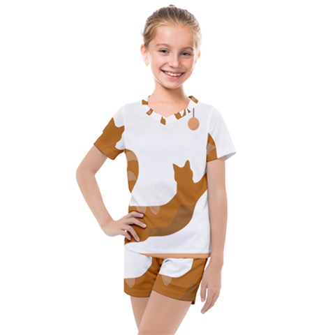 Animal Cat Pet Feline Mammal Kids  Mesh Tee And Shorts Set by Semog4