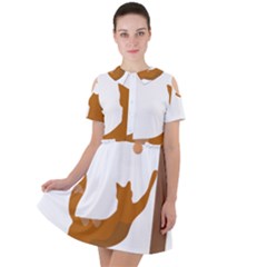 Animal Cat Pet Feline Mammal Short Sleeve Shoulder Cut Out Dress  by Semog4