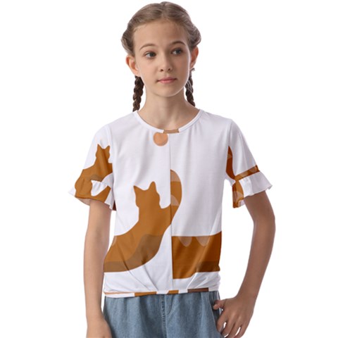 Animal Cat Pet Feline Mammal Kids  Cuff Sleeve Scrunch Bottom Tee by Semog4