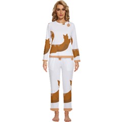 Animal Cat Pet Feline Mammal Womens  Long Sleeve Lightweight Pajamas Set by Semog4