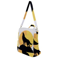 Wolf Wild Animal Night Moon Crossbody Backpack by Semog4