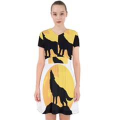 Wolf Wild Animal Night Moon Adorable In Chiffon Dress by Semog4