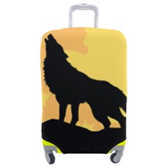 Wolf Wild Animal Night Moon Luggage Cover (medium) by Semog4