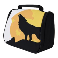 Wolf Wild Animal Night Moon Full Print Travel Pouch (small) by Semog4