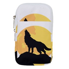 Wolf Wild Animal Night Moon Waist Pouch (large) by Semog4