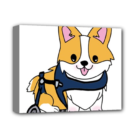 Puppy Cartoon Corgi Deluxe Canvas 14  X 11  (stretched) by Semog4