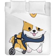 Puppy Cartoon Corgi Duvet Cover Double Side (california King Size) by Semog4