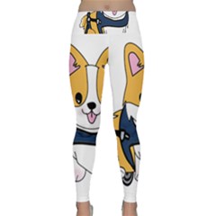 Puppy Cartoon Corgi Lightweight Velour Classic Yoga Leggings