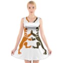 Lions Animals Wild Cats V-Neck Sleeveless Dress View1