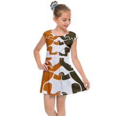 Lions Animals Wild Cats Kids  Cap Sleeve Dress by Semog4