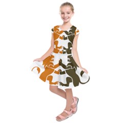 Lions Animals Wild Cats Kids  Short Sleeve Dress by Semog4