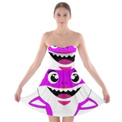 Purple Shark Fish Strapless Bra Top Dress by Semog4