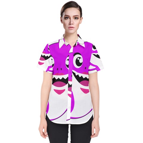 Purple Shark Fish Women s Short Sleeve Shirt by Semog4